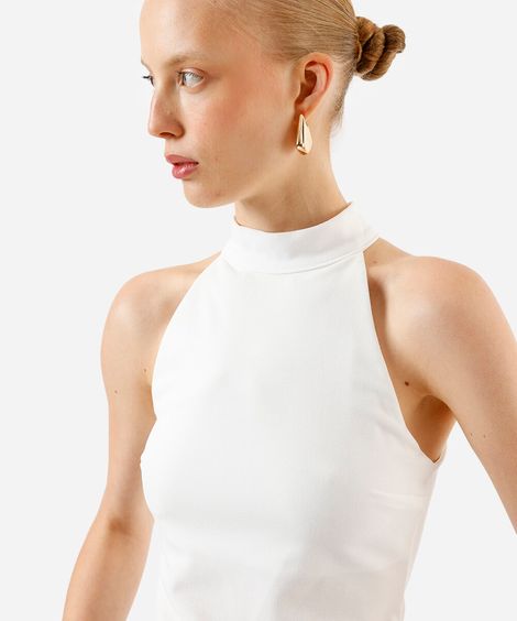 blusa feminina halterneck off white