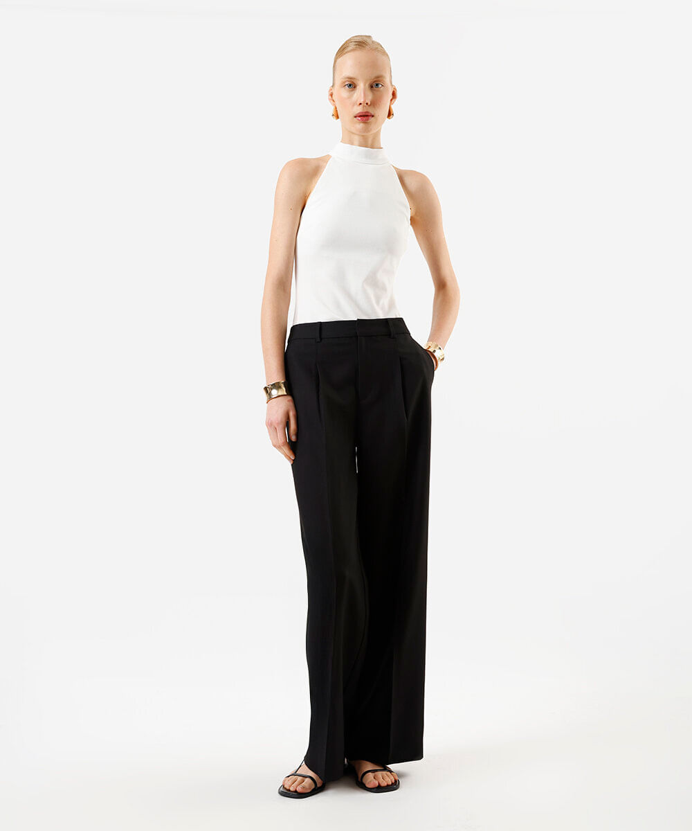 blusa feminina halterneck off white
