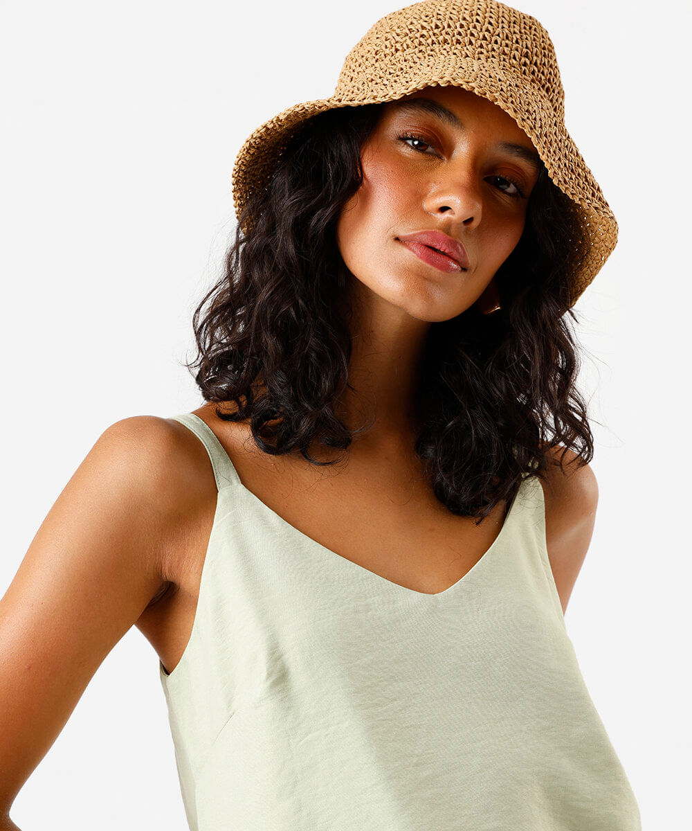 regata feminina de viscose decote v verde
