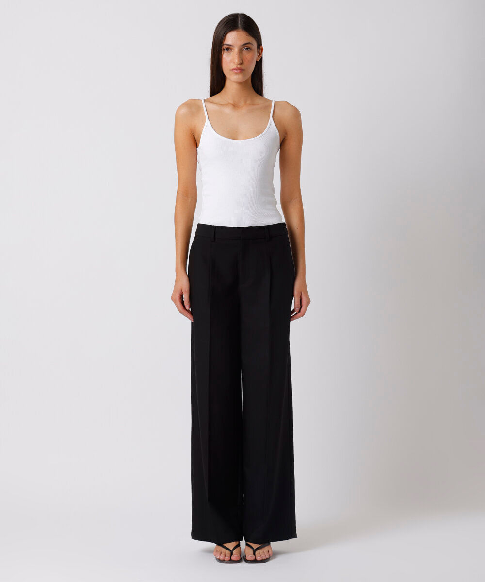 regata feminina de algodão peruano alça fina canelada mindset branca