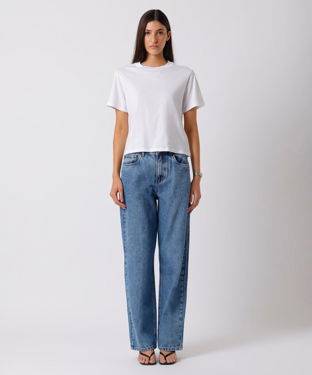 camiseta slim fit feminina de algodão pima mindset  branca