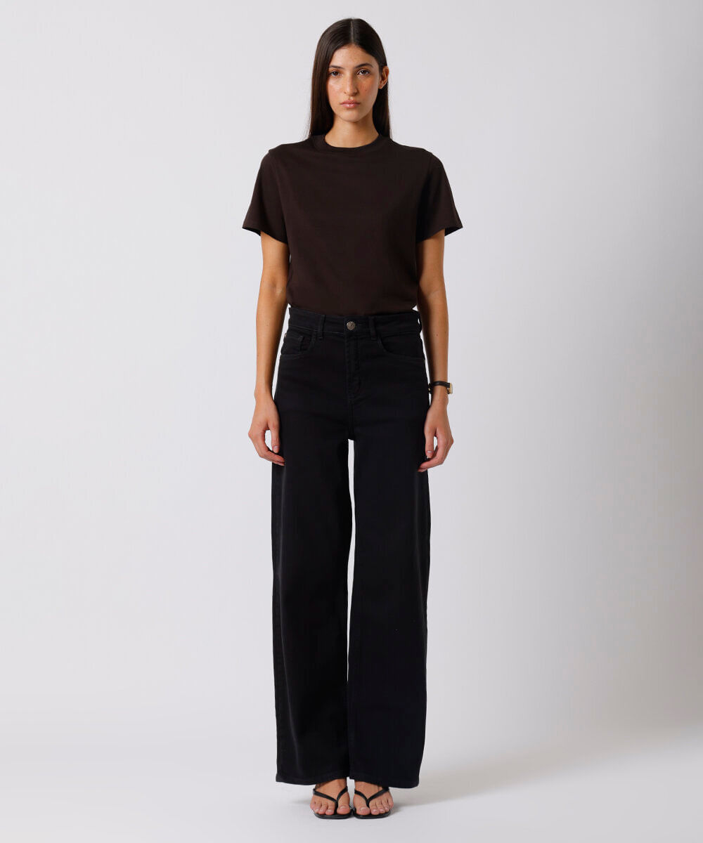 camiseta slim fit feminina de algodão pima mindset marrom