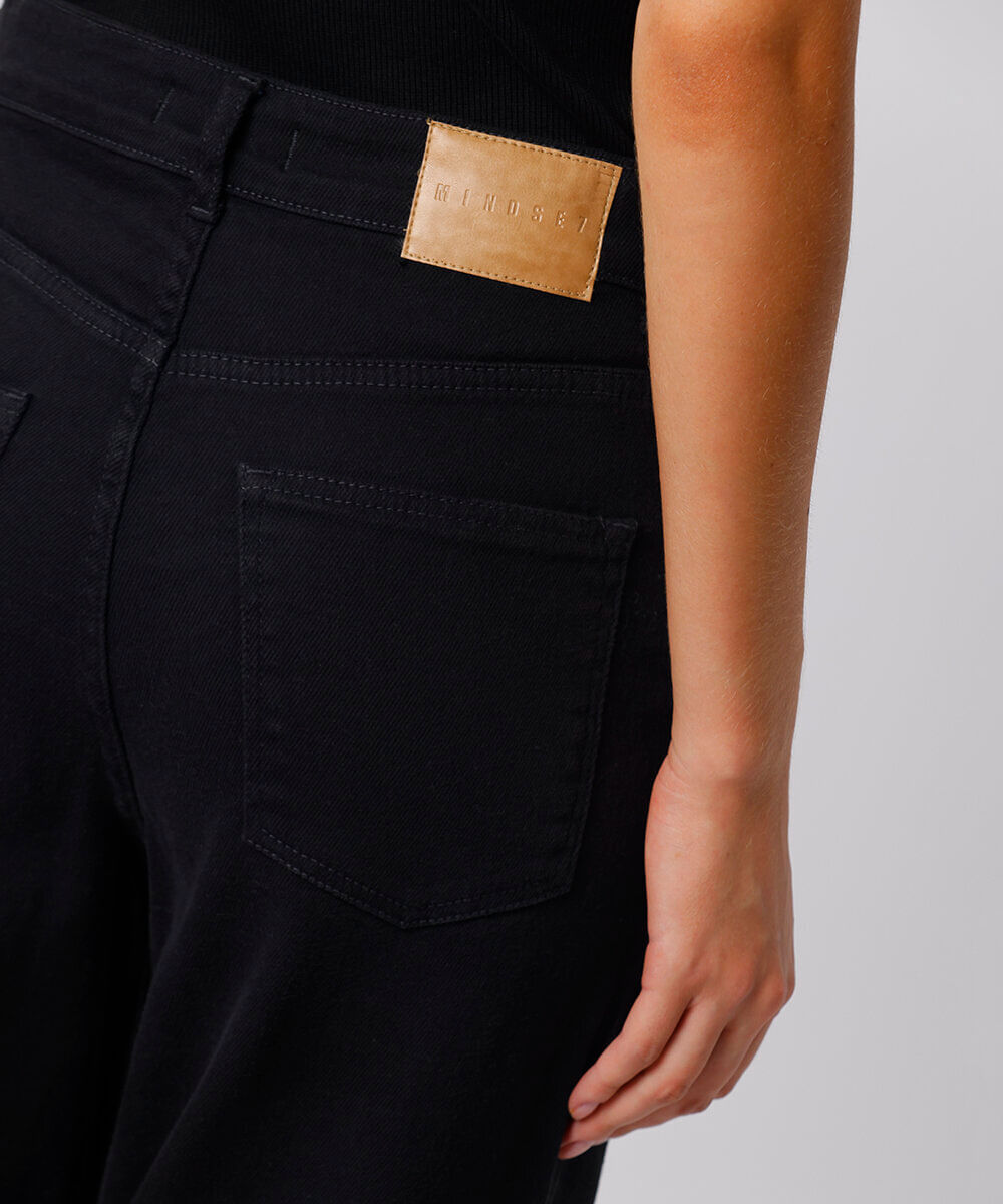 calça reta new york feminina jeans mindset preta