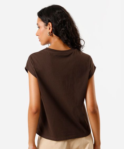 camiseta feminina embrace marrom