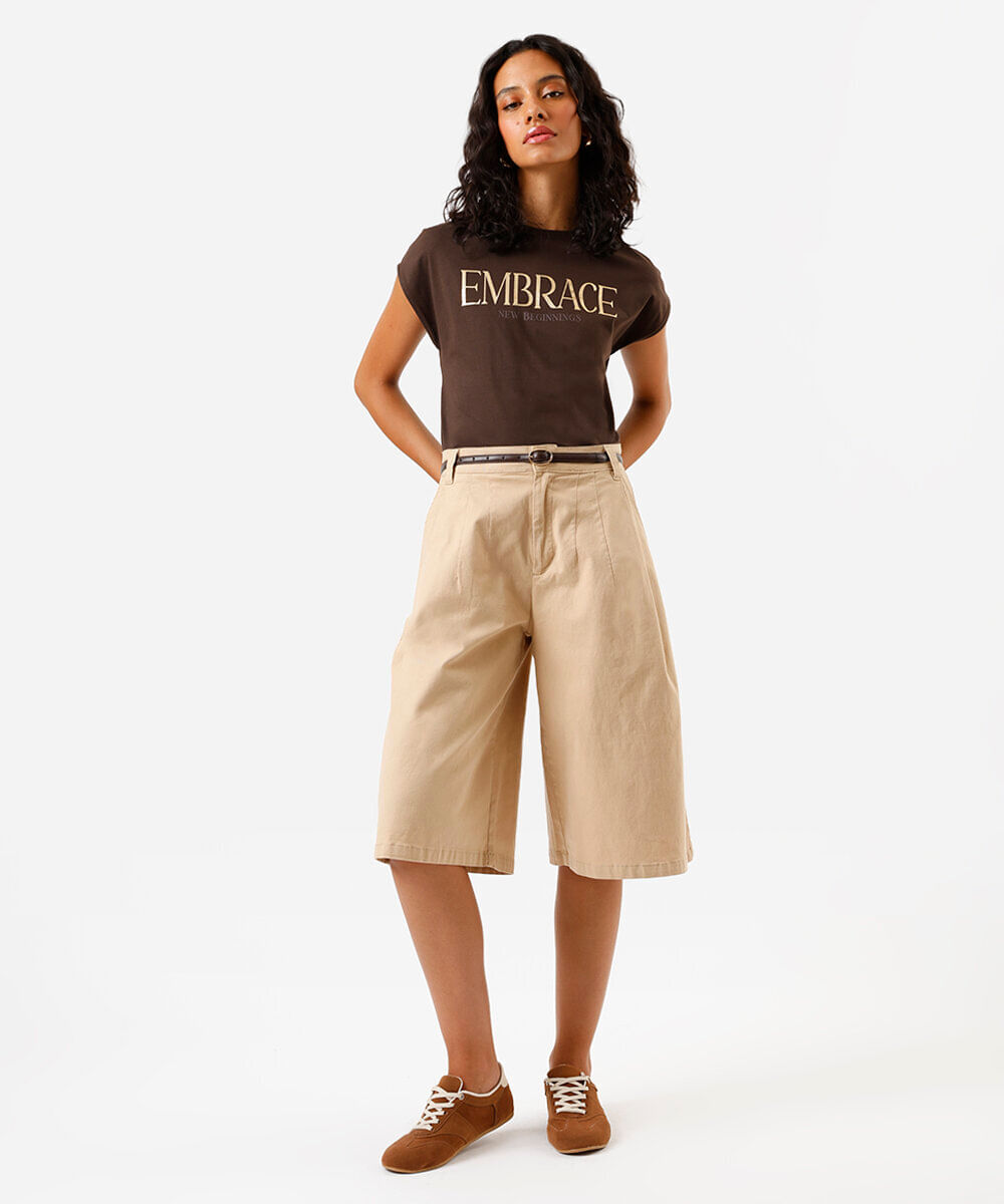 camiseta feminina embrace marrom