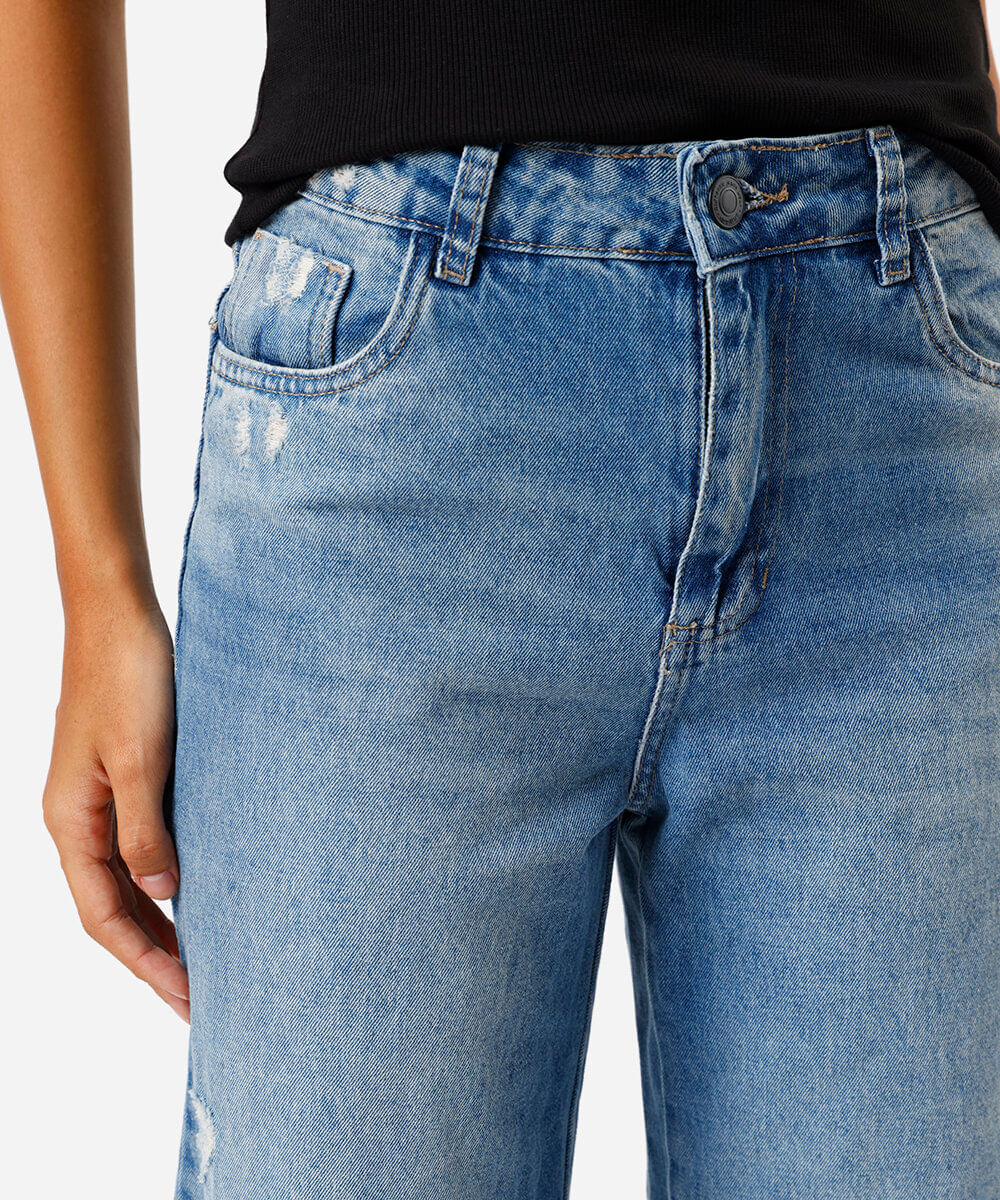 calça feminina jeans wide petit pence barra sawary azul
