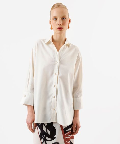 camisa feminina com linho off white