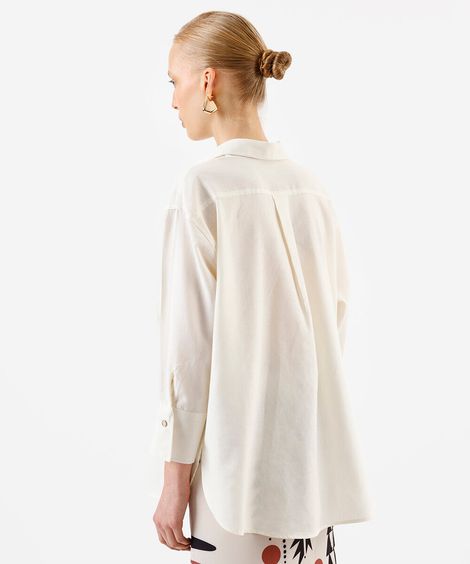 camisa feminina com linho off white