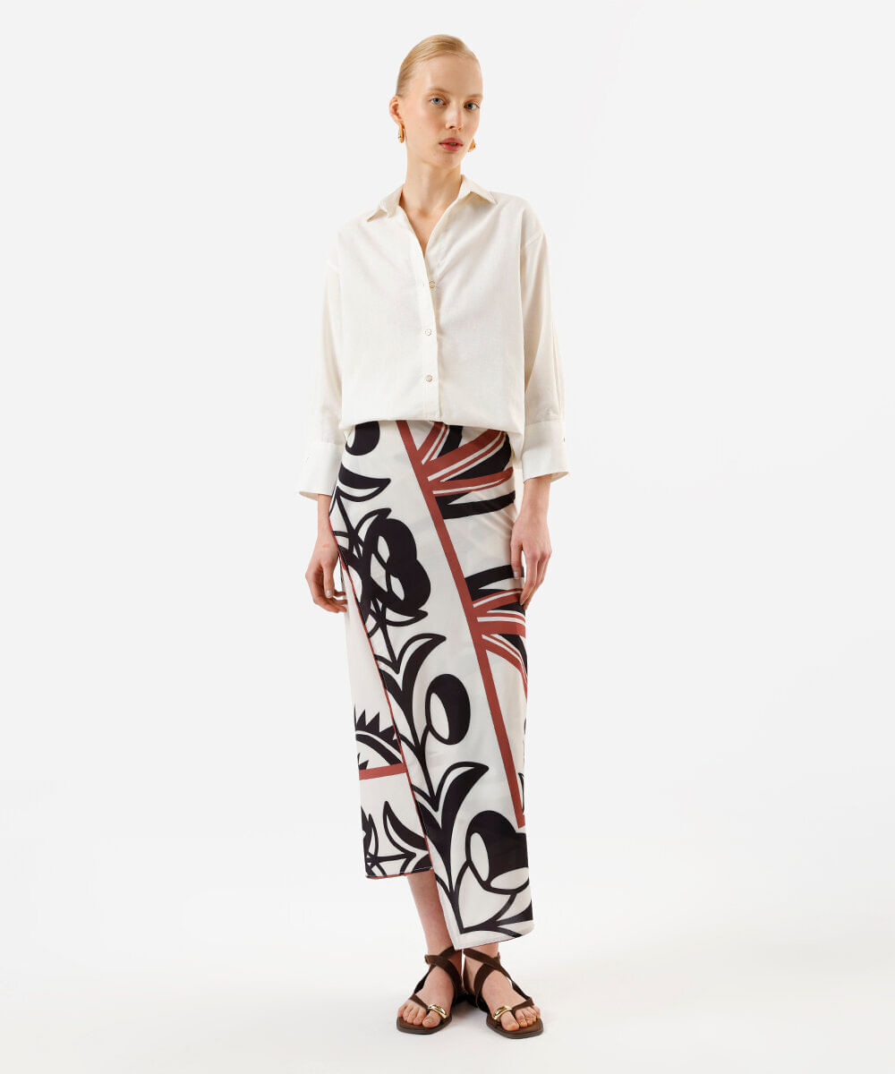 camisa feminina com linho off white