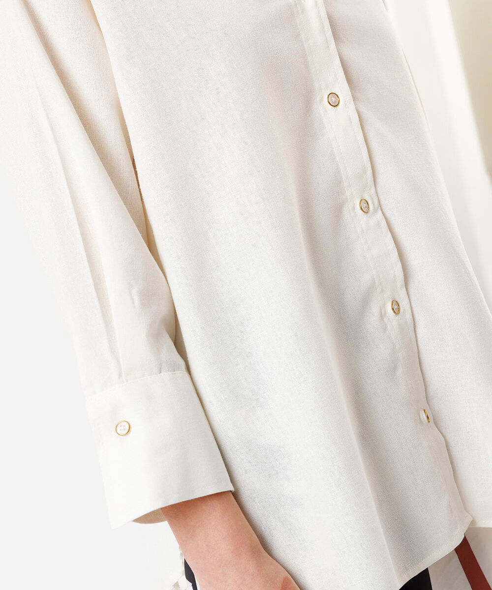 camisa feminina com linho off white