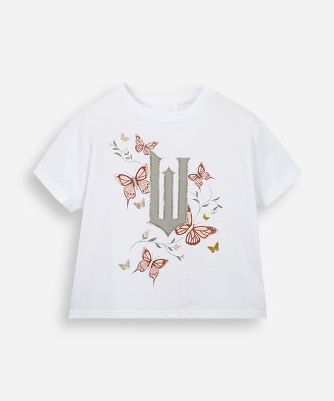 camiseta infantil manga curta wicked off white