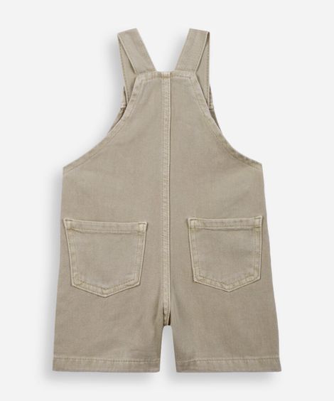 jardineira infantil sarja estonada bege