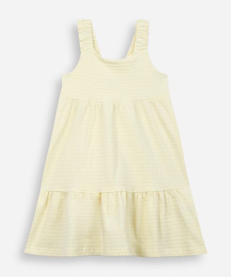 vestido infantil orabolas cavado amarelo