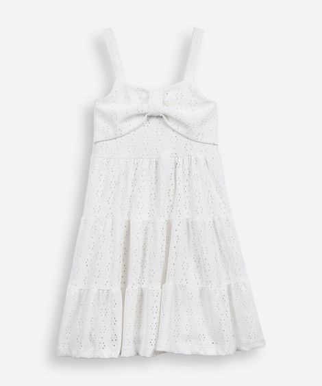 vestido de laise infantil floral off white