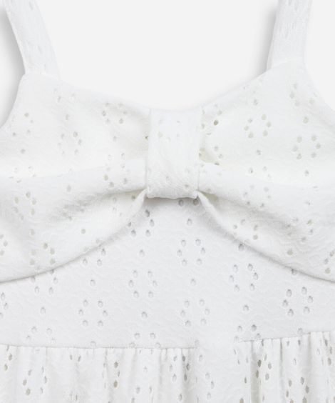 vestido de laise infantil floral off white