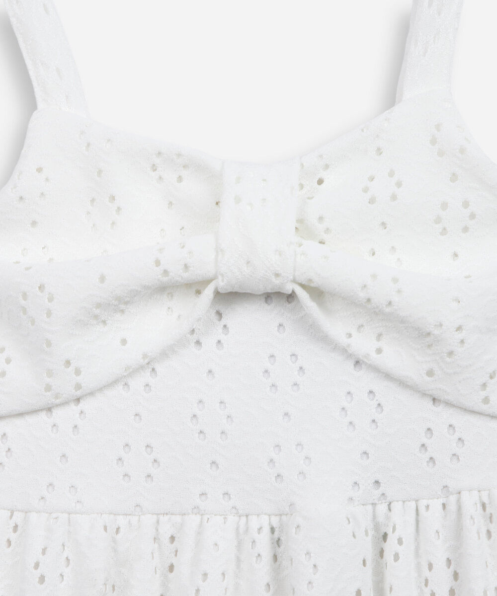 vestido de laise infantil floral off white