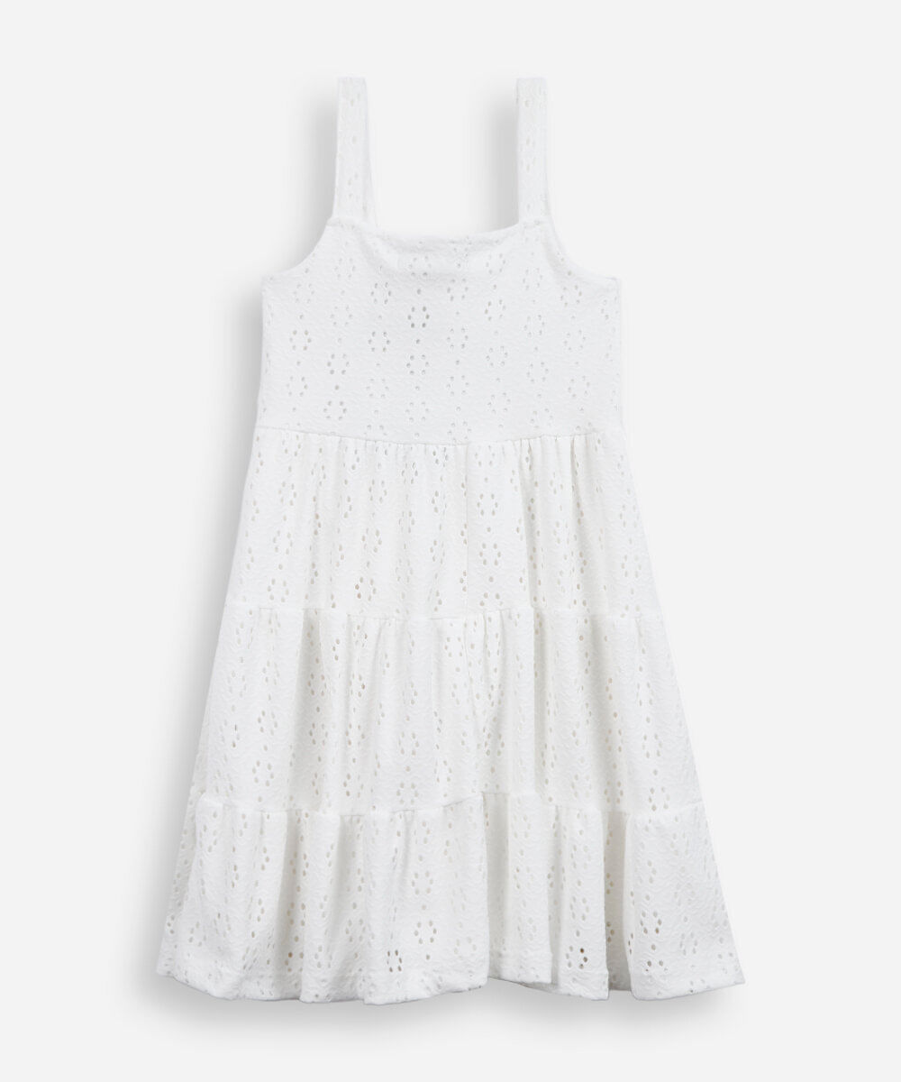 vestido de laise infantil floral off white