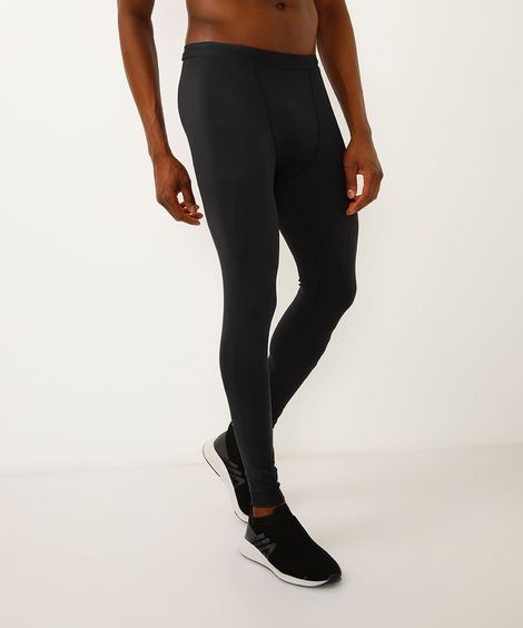 calça legging de poliamida esportiva preta