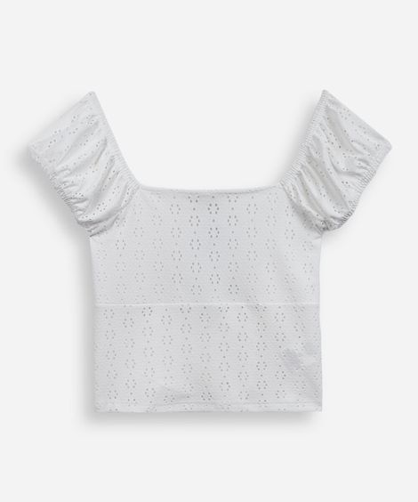 blusa juvenil franzida laise off white