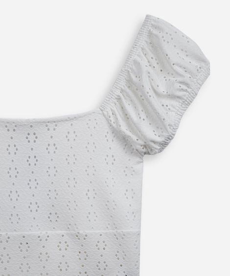 blusa juvenil franzida laise off white