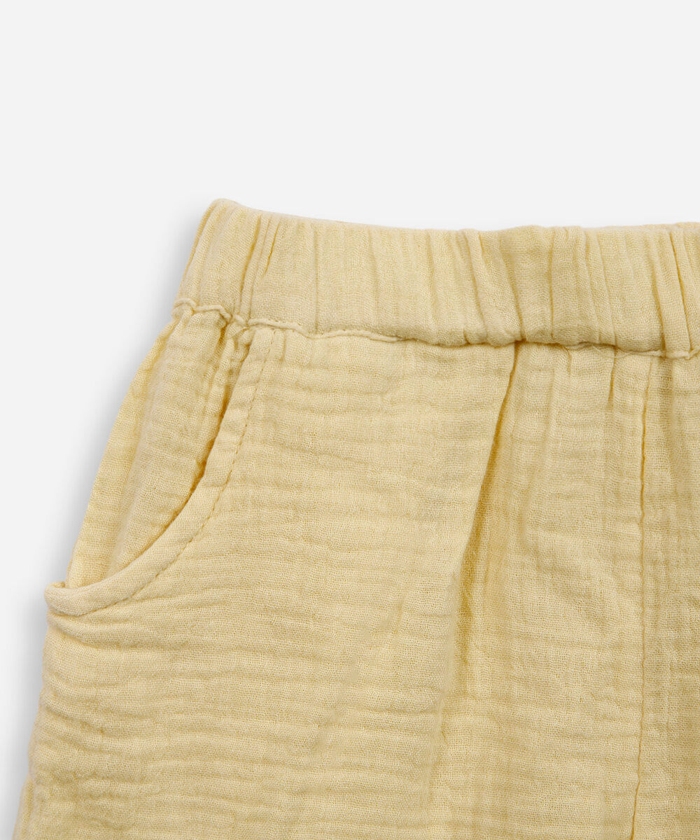 conjunto infantil manga curta leve amarelo