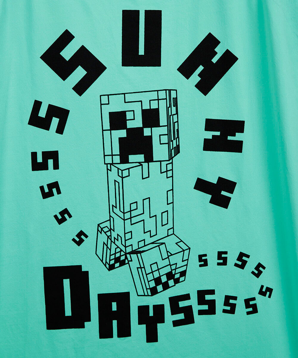 camiseta infantil manga longa com proteção uv minecraft verde