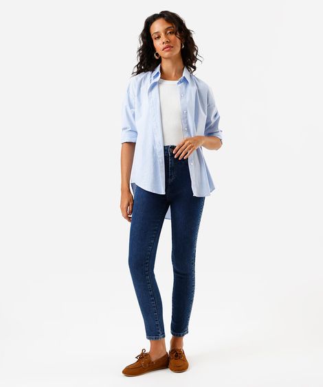 calça skinny feminina jeans sawary azul