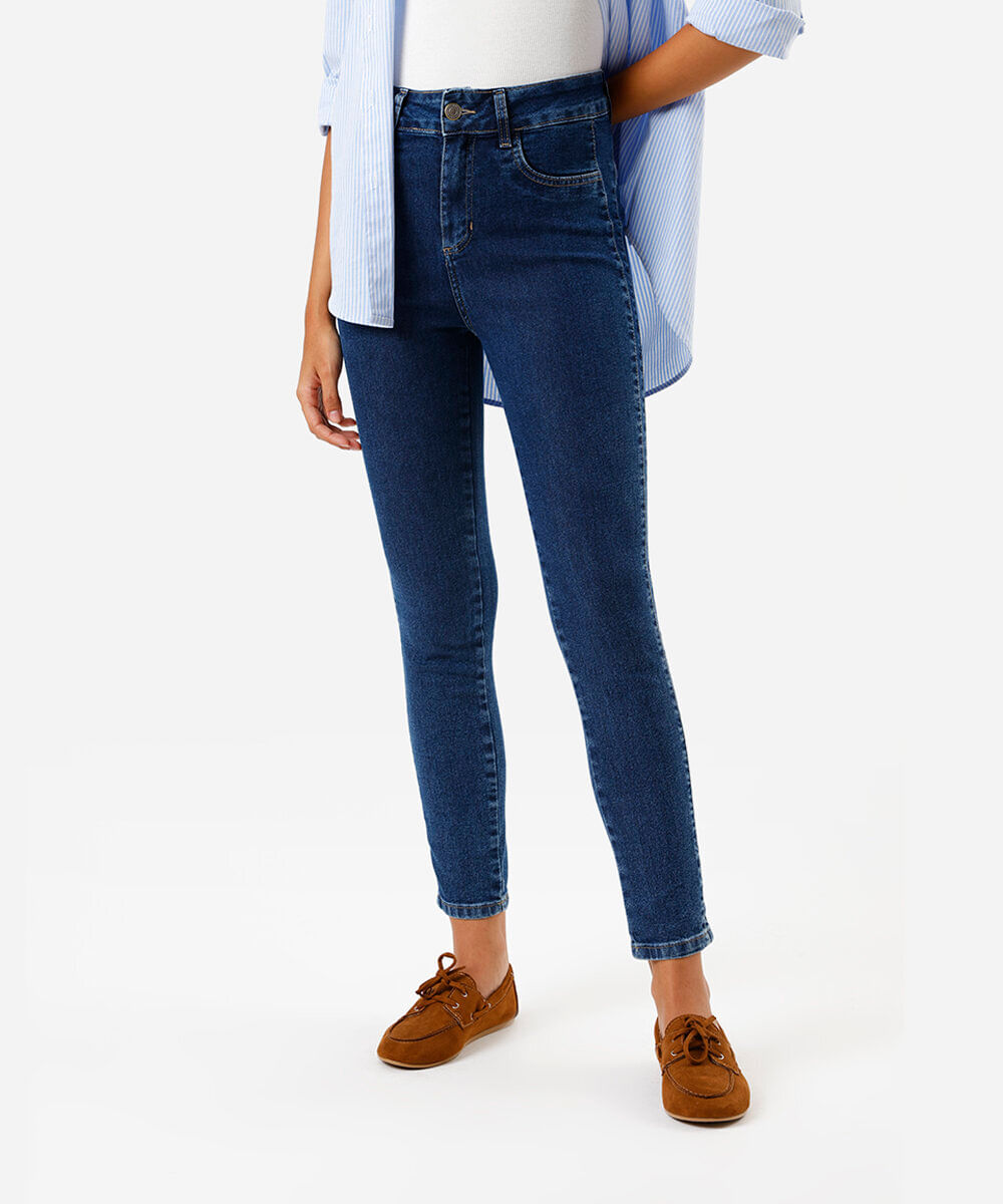 calça skinny feminina jeans sawary azul
