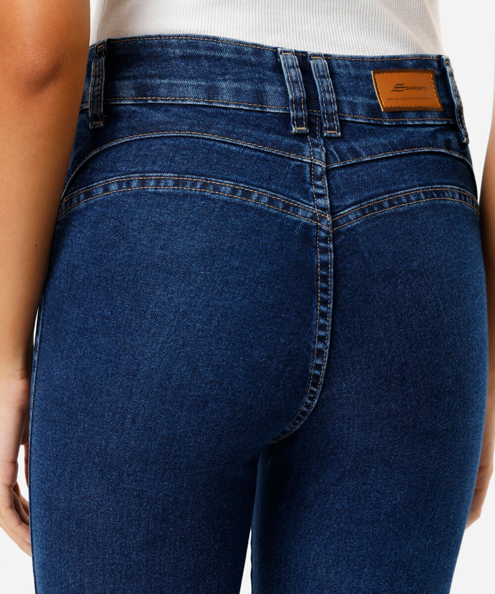calça skinny feminina jeans sawary azul