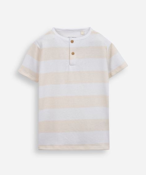 blusa infantil gola padre listrada amarela