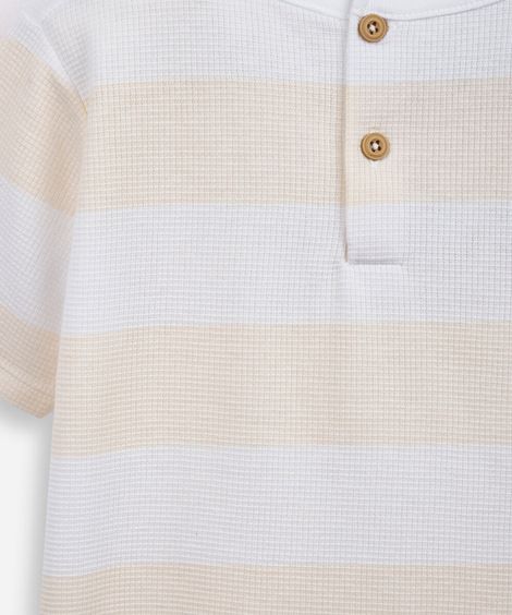 blusa infantil gola padre listrada amarela