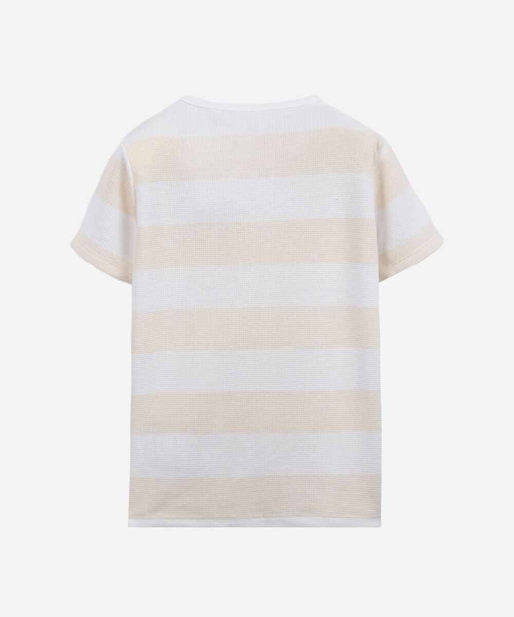 blusa infantil gola padre listrada amarela