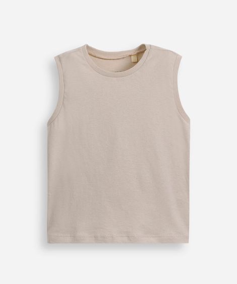 regata infantil de algodão bege
