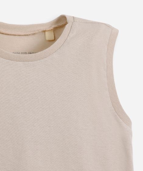 regata infantil de algodão bege