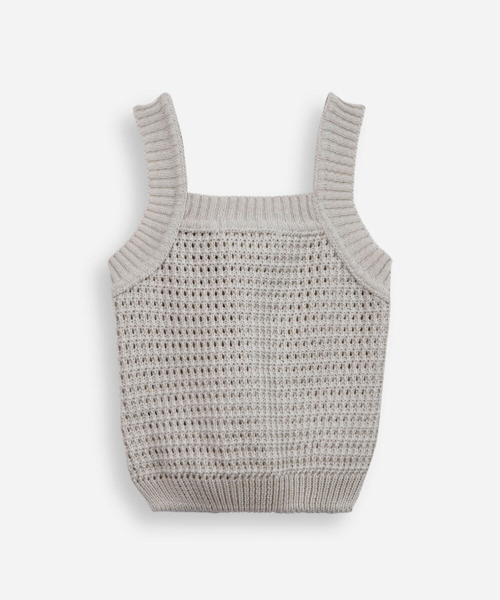 blusa infantil de tricot com cereja bege