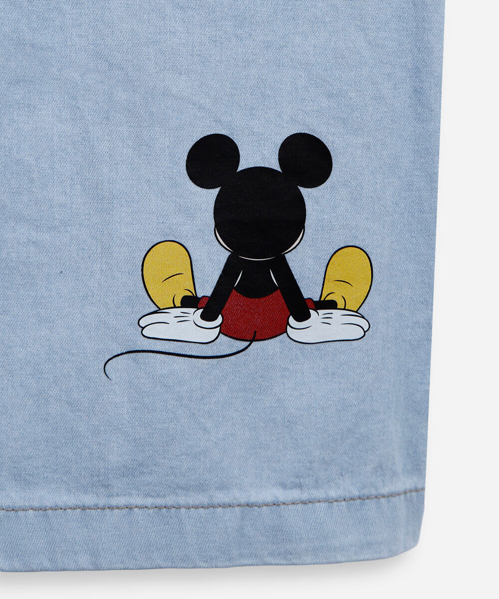 camisa infantil jeans mickey azul