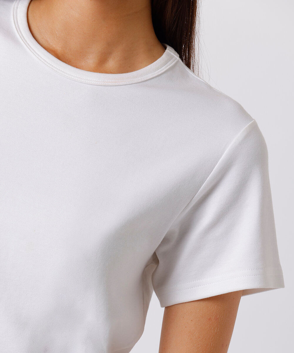 camiseta baby tee feminina de algodão peruano mindset branca