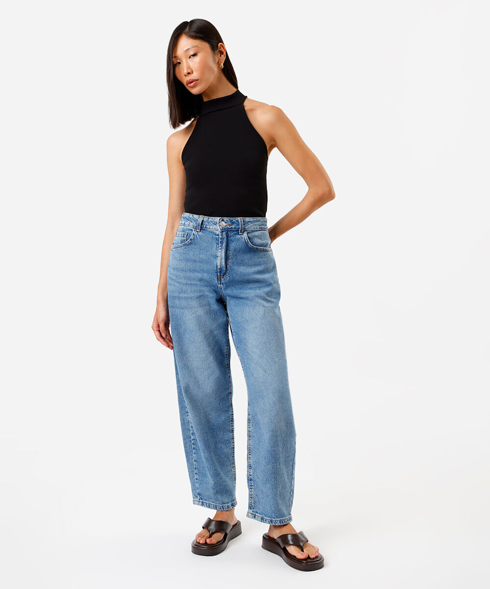 blusa halterneck feminina de algodão preta