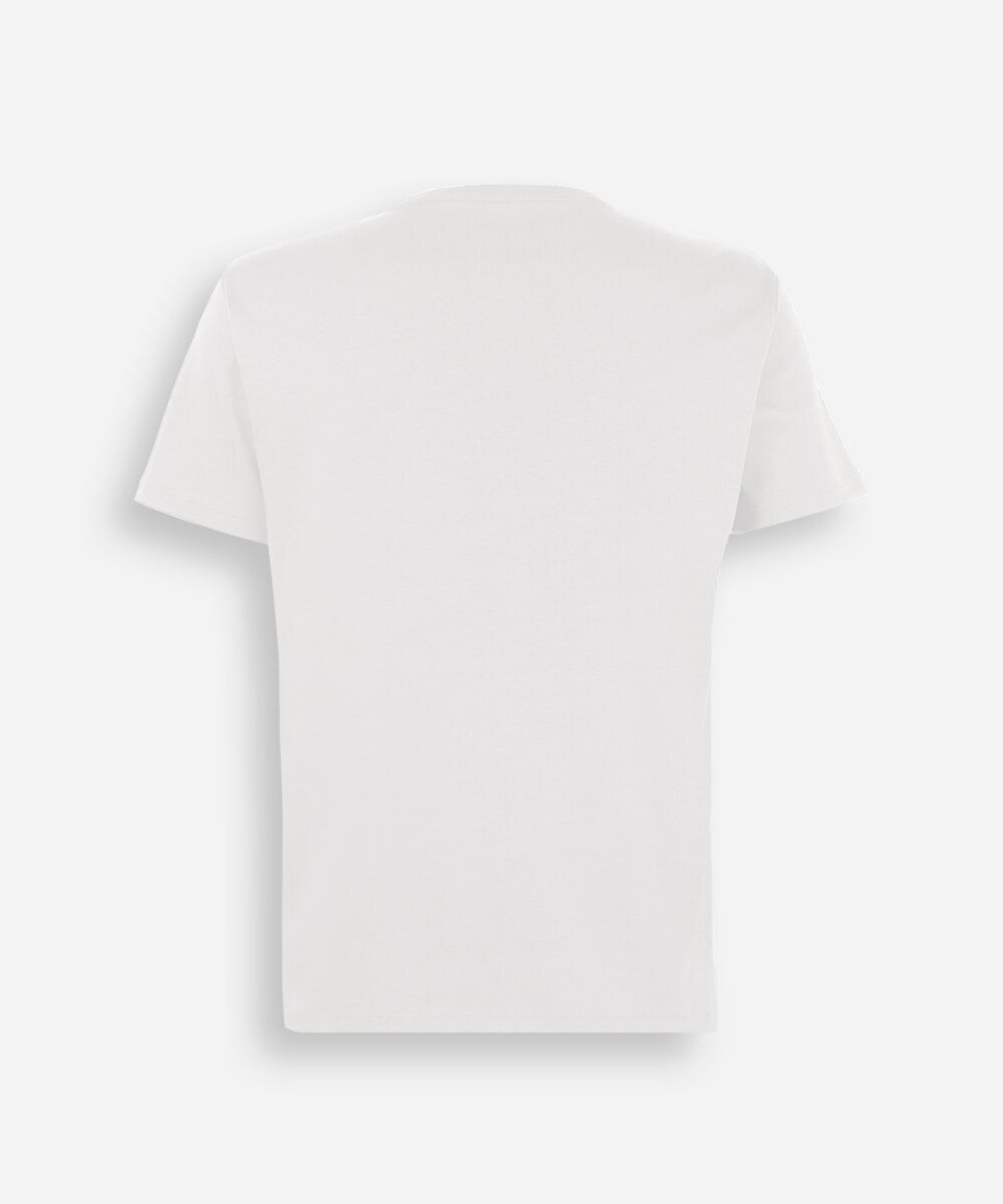 camiseta juvenil de algodão peruano interlock off white