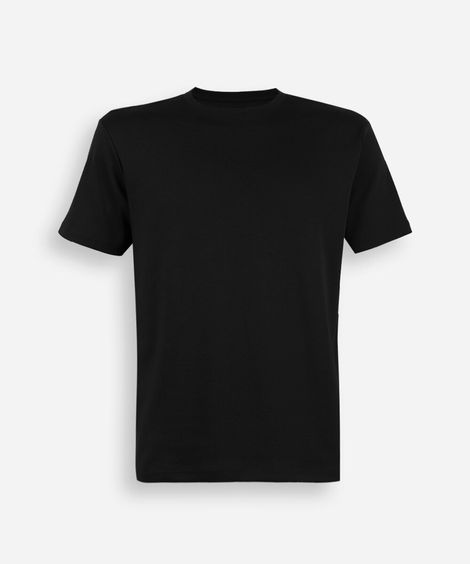 camiseta juvenil de algodão peruano interlock preta