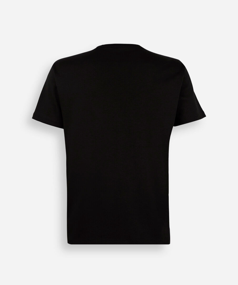camiseta juvenil de algodão peruano interlock preta