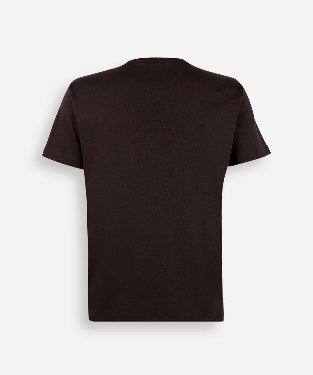 camiseta juvenil de algodão peruano interlock marrom