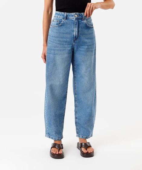 calça jeans baggy cintura alta azul