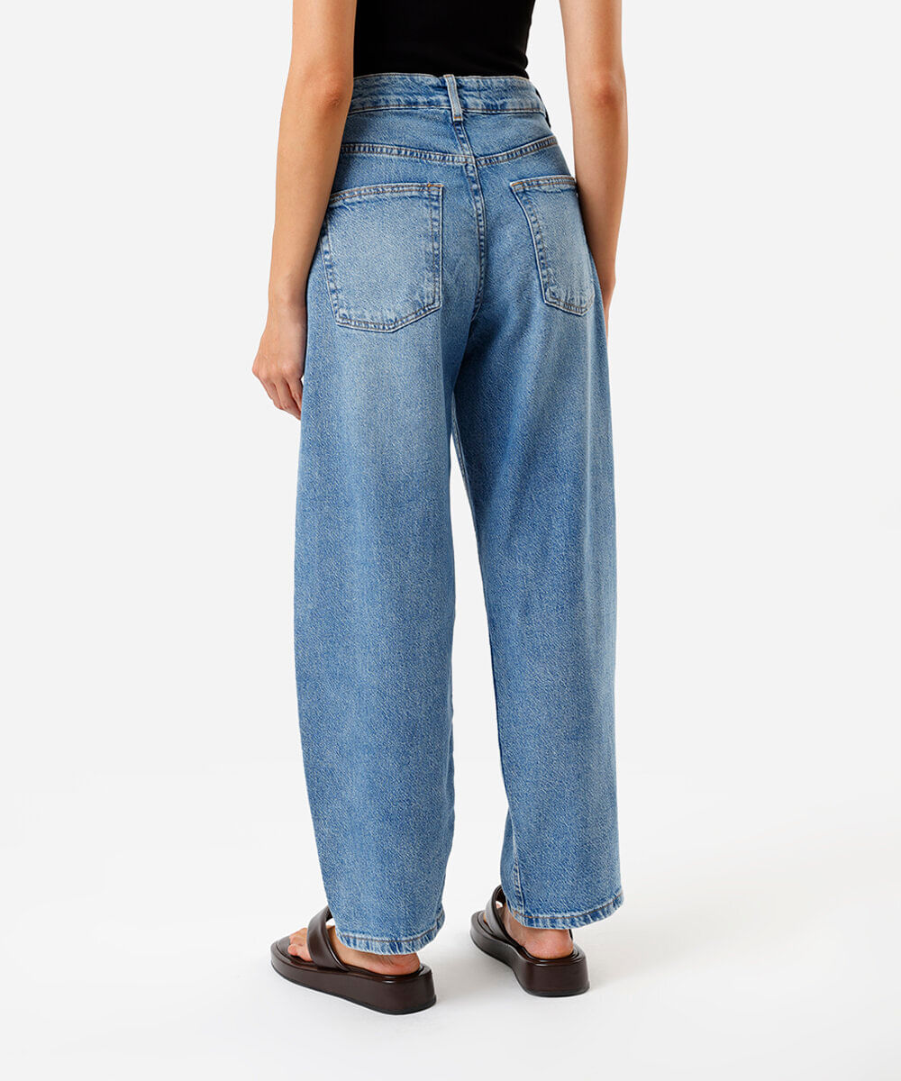 calça jeans baggy cintura alta azul