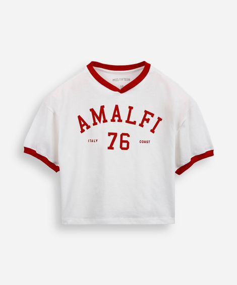 camiseta juvenil cropped amalfi off white