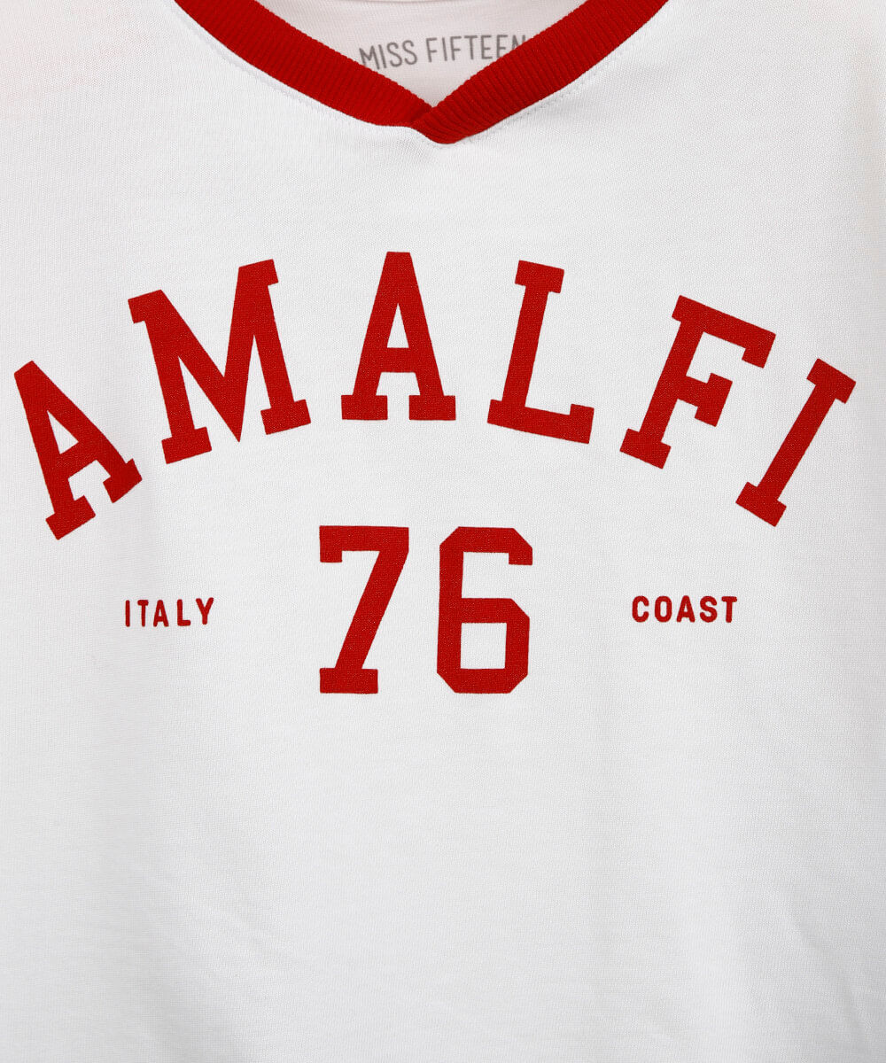 camiseta juvenil cropped amalfi off white