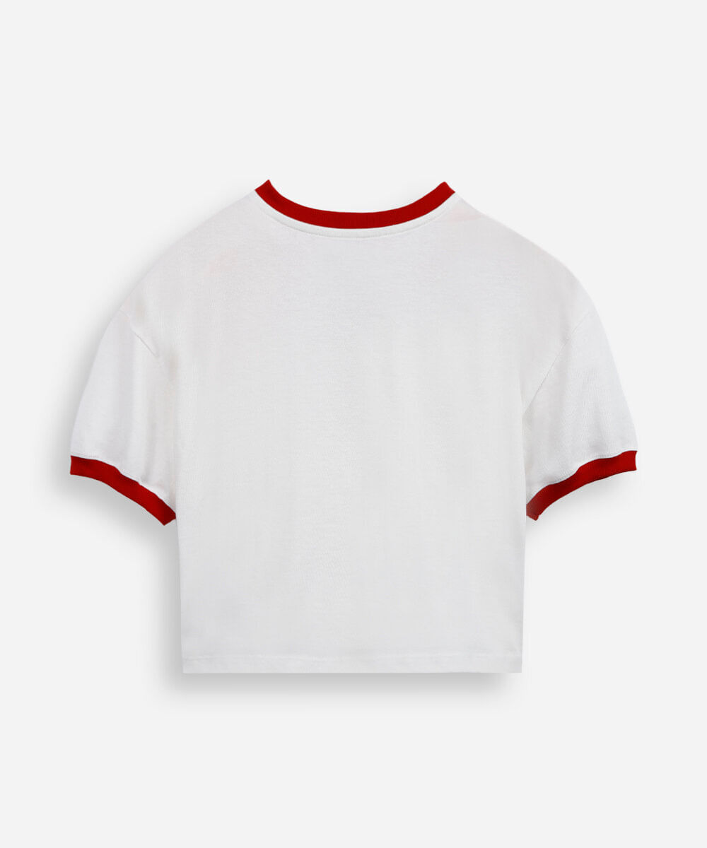 camiseta juvenil cropped amalfi off white
