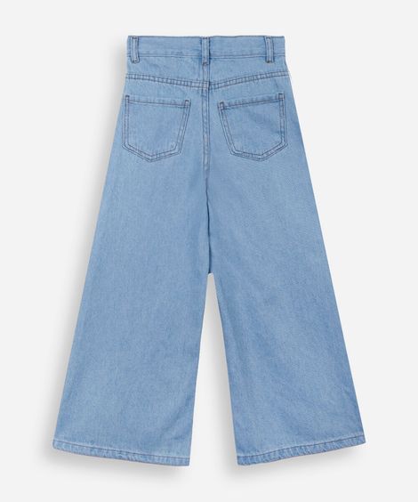 calça infantil jeans wide leg guerreiras do kpop azul