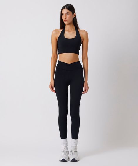 calça legging feminina cós cruzado mindset sport preta