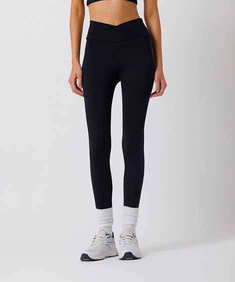 calça legging feminina cós cruzado mindset sport preta